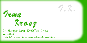 irma krosz business card